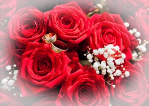 Strauß Rosen zum Ehejubiläum