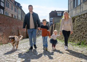 Familie in den Straßen